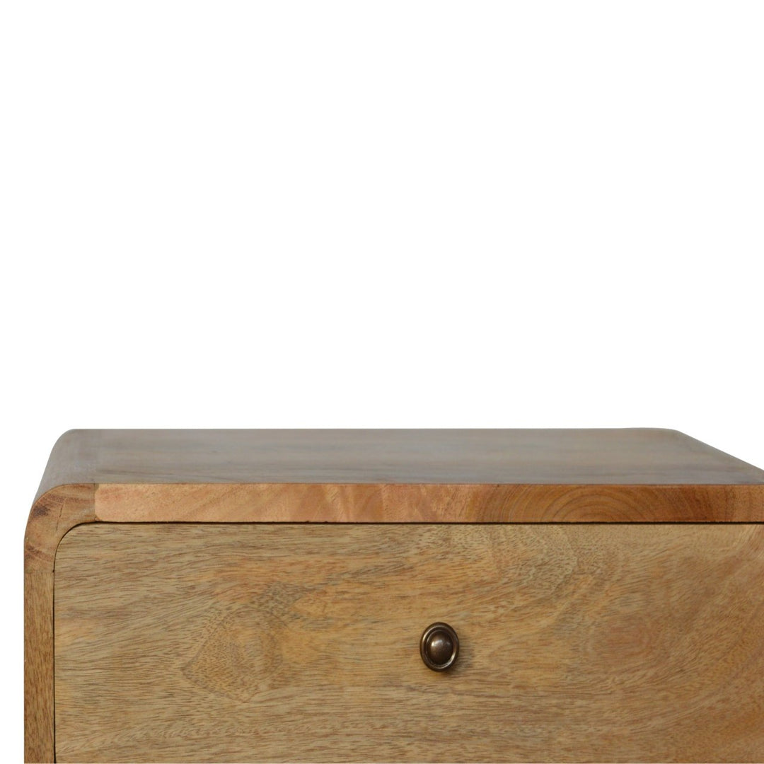 Curved Oak-ish Bedside-Smiddy Furniture