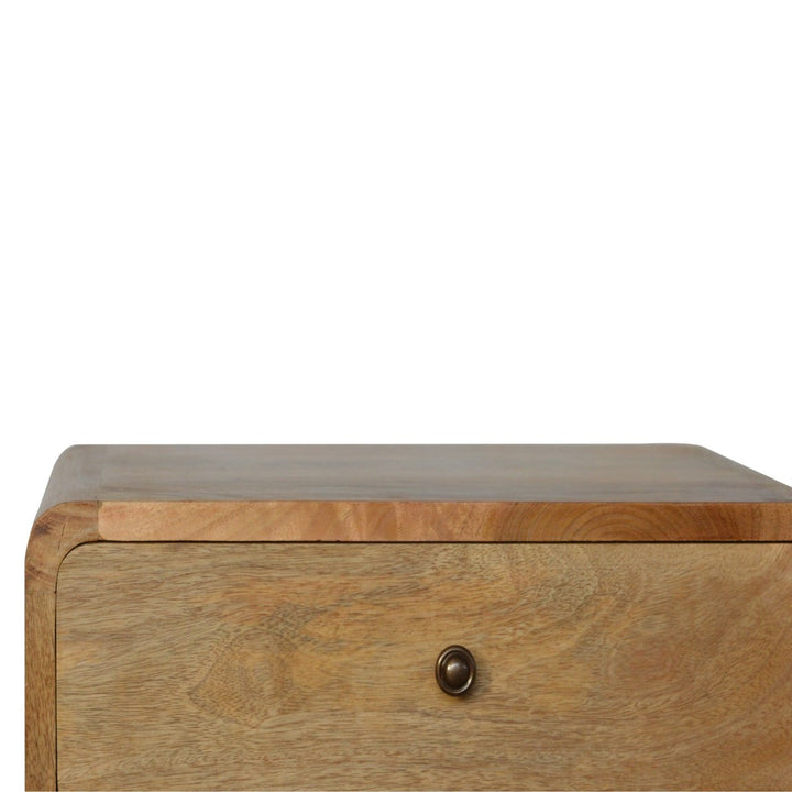 Curved Oak-ish Bedside-Smiddy Furniture