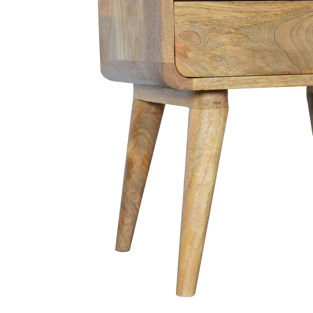 Curved Oak-ish Bedside-Smiddy Furniture