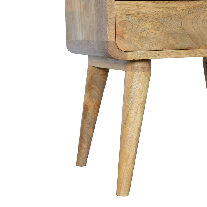 Curved Oak-ish Bedside-Smiddy Furniture