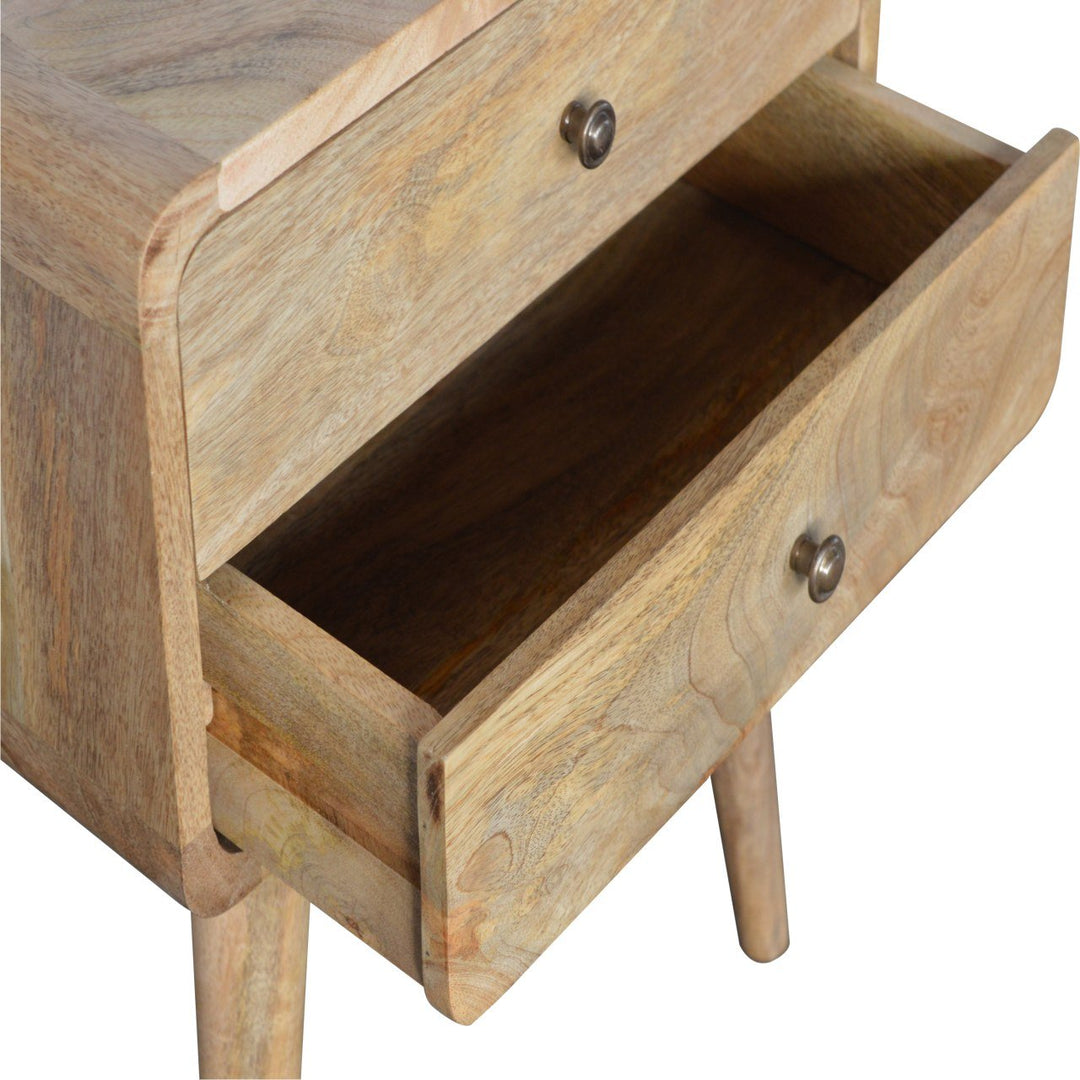 Curved Oak-ish Bedside-Smiddy Furniture