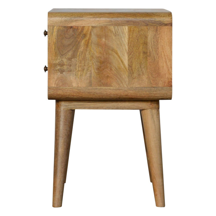 Curved Oak-ish Bedside-Smiddy Furniture