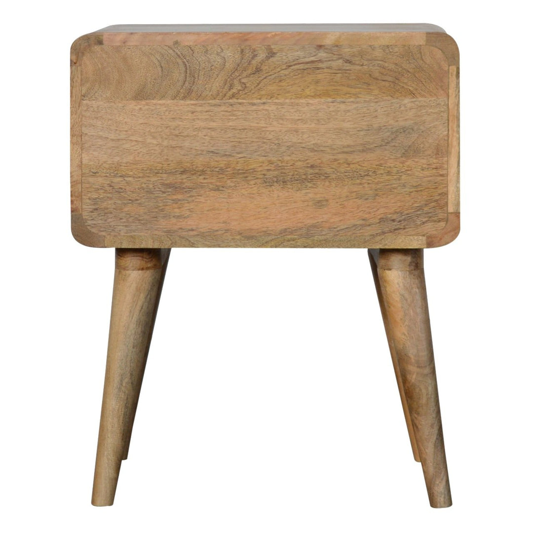 Curved Oak-ish Bedside-Smiddy Furniture