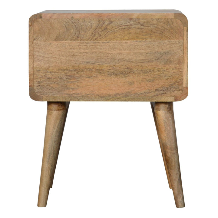 Curved Oak-ish Bedside-Smiddy Furniture
