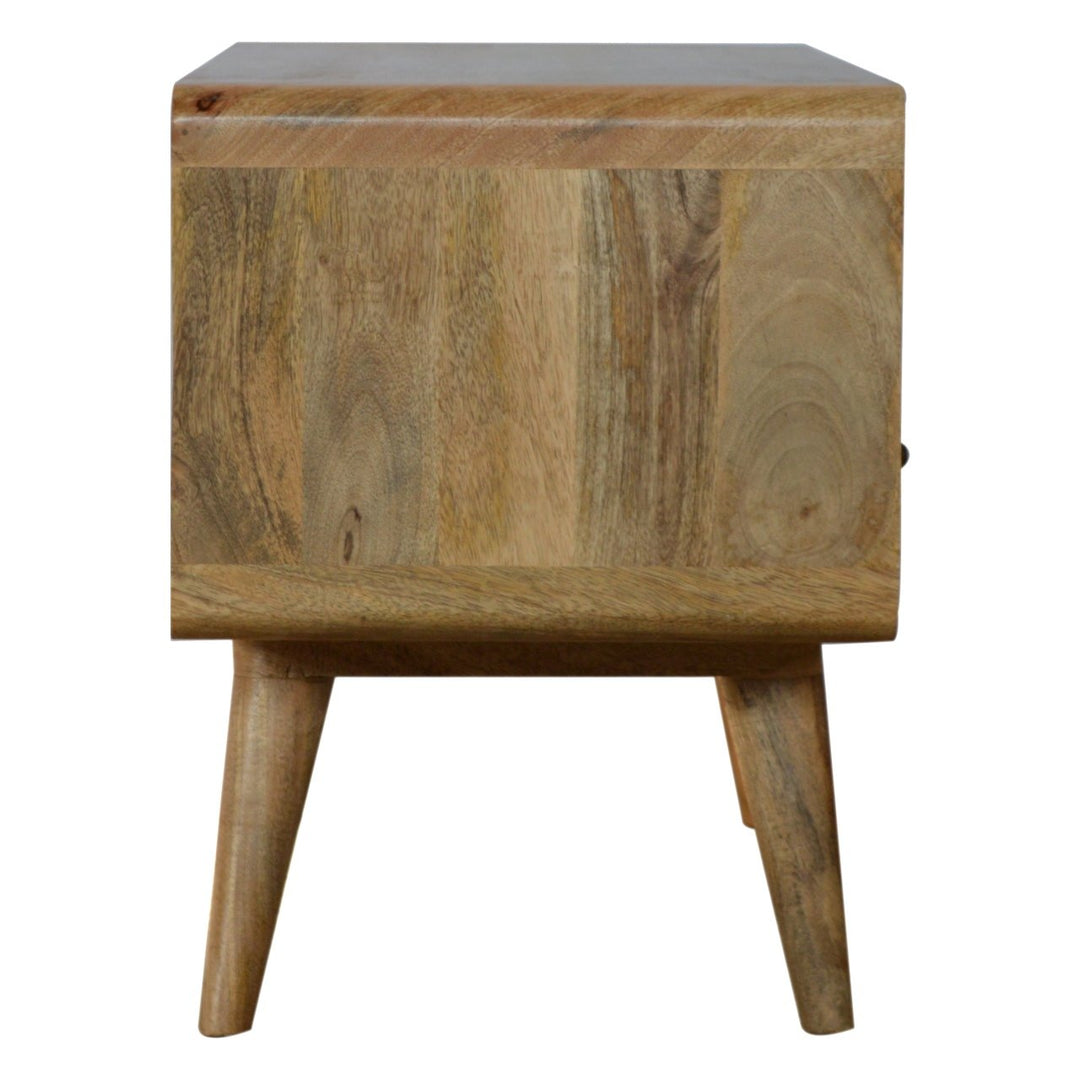 Curved Oak-ish Media Unit-Smiddy Furniture