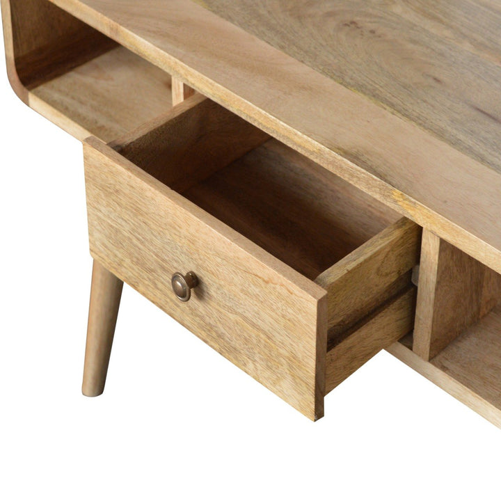 Curved Oak-ish Coffee Table-Smiddy Furniture