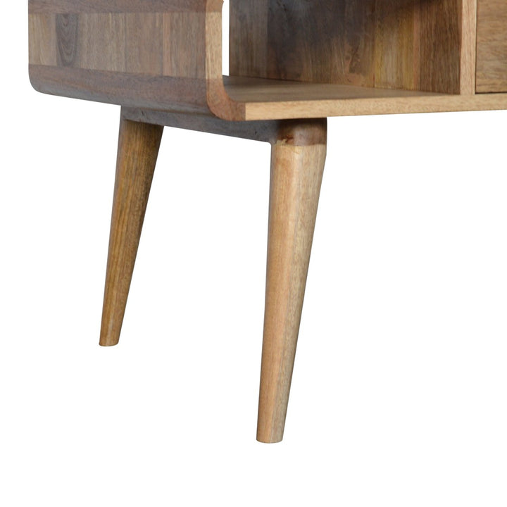 Curved Oak-ish Coffee Table-Smiddy Furniture