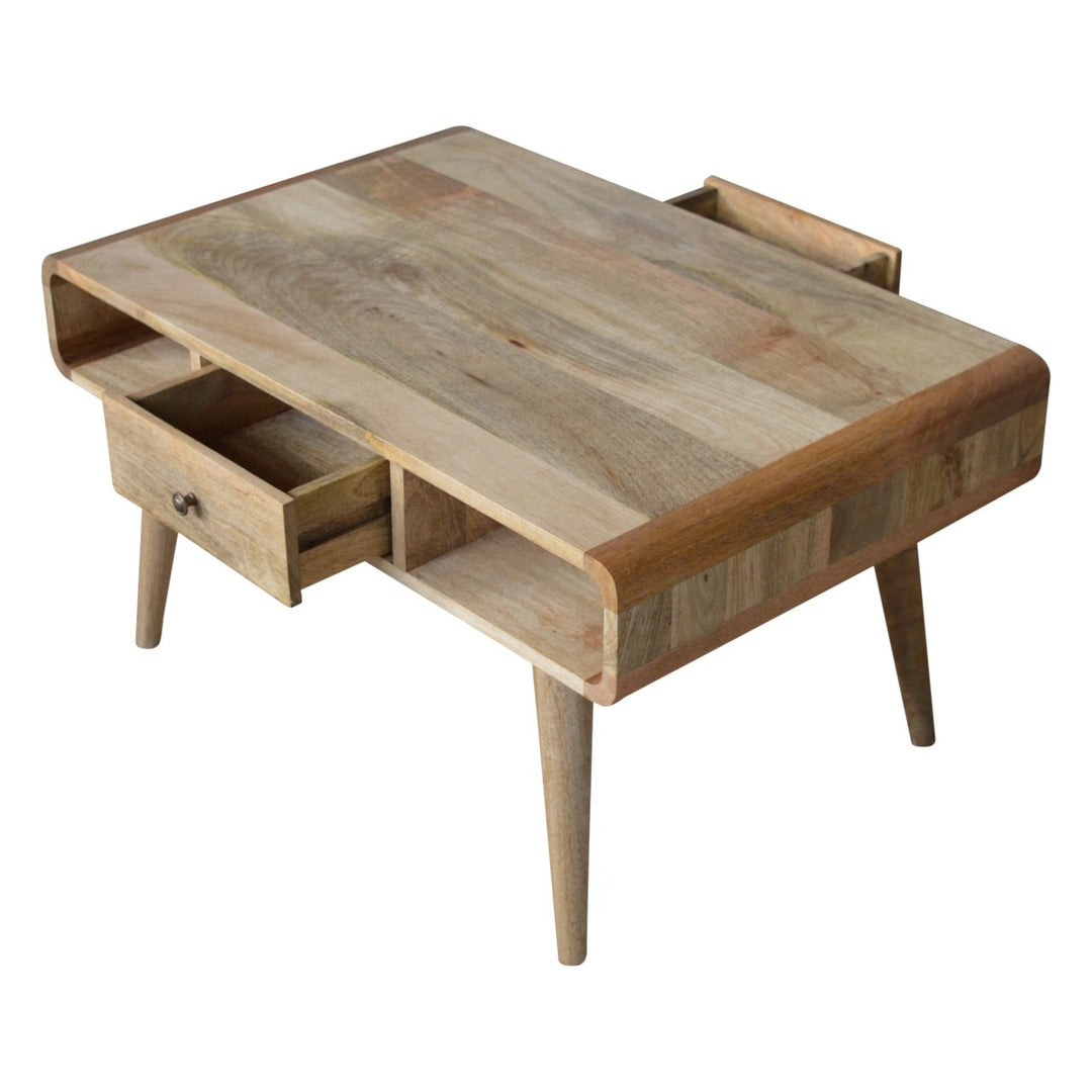 Curved Oak-ish Coffee Table-Smiddy Furniture