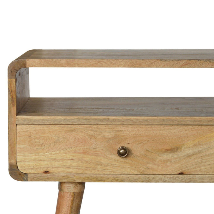 Curved Oak - ish Console Table - Smiddy Furniture