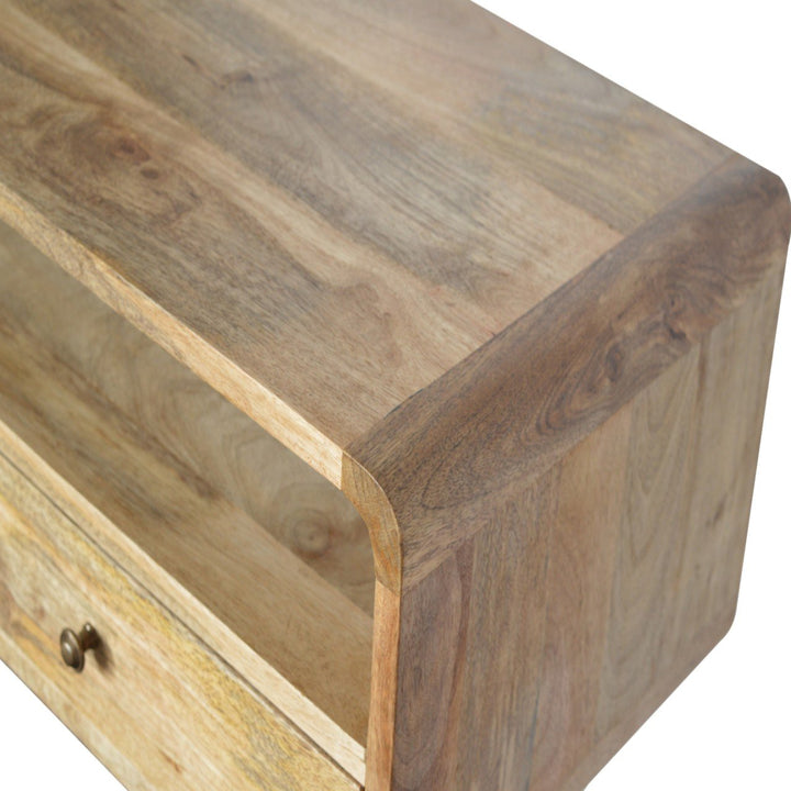 Curved Oak - ish Console Table - Smiddy Furniture