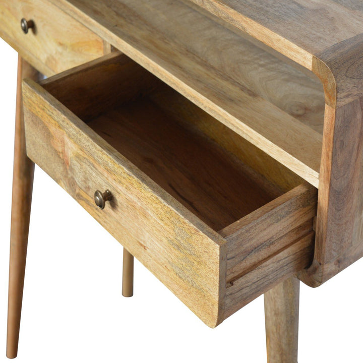 Curved Oak - ish Console Table - Smiddy Furniture