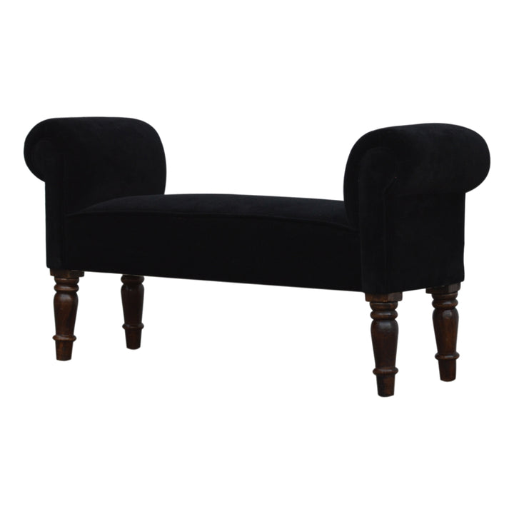 Black Velvet Bench - Smiddy Furniture