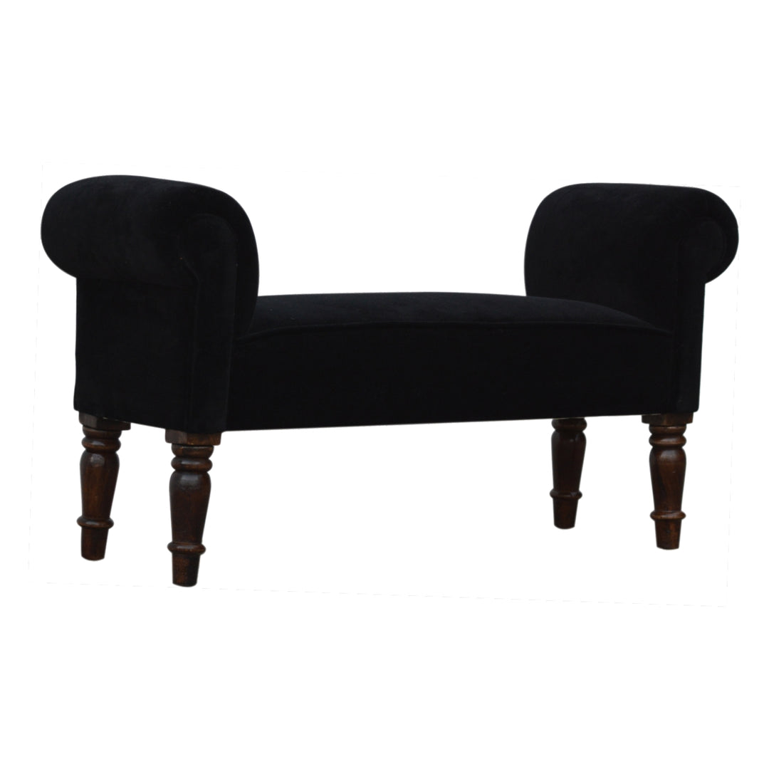 Black Velvet Bench - Smiddy Furniture