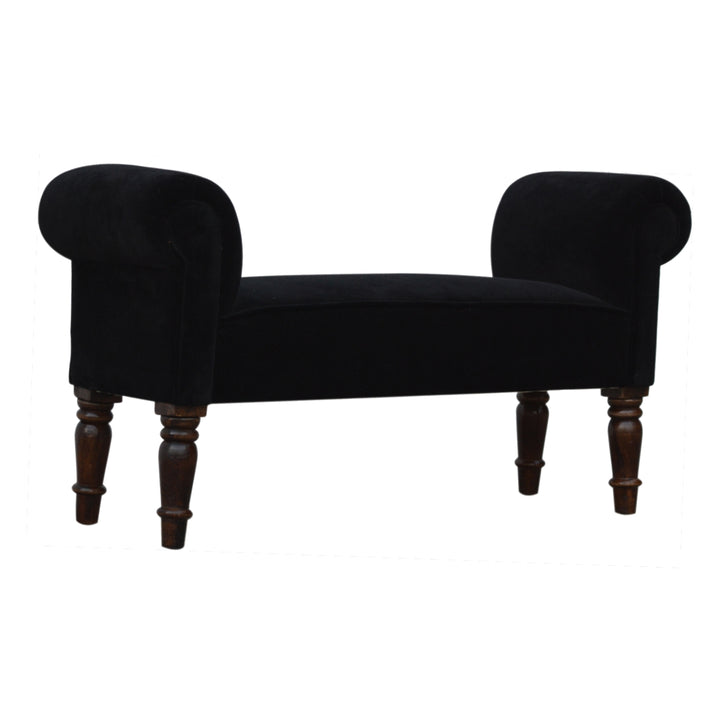 Black Velvet Bench - Smiddy Furniture