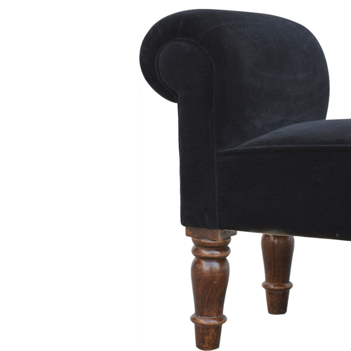 Black Velvet Bench - Smiddy Furniture