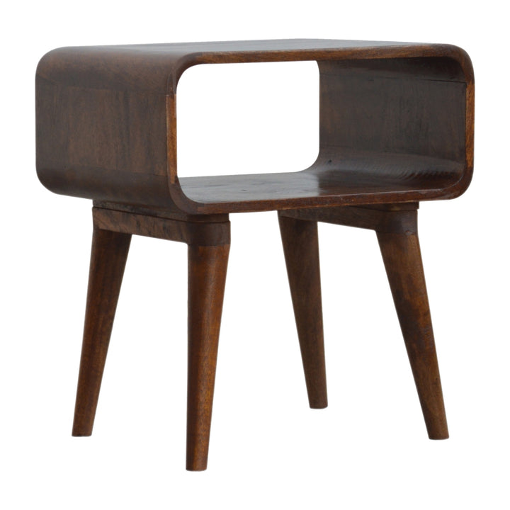 Curved Open Chestnut Bedside - Smiddy Furniture