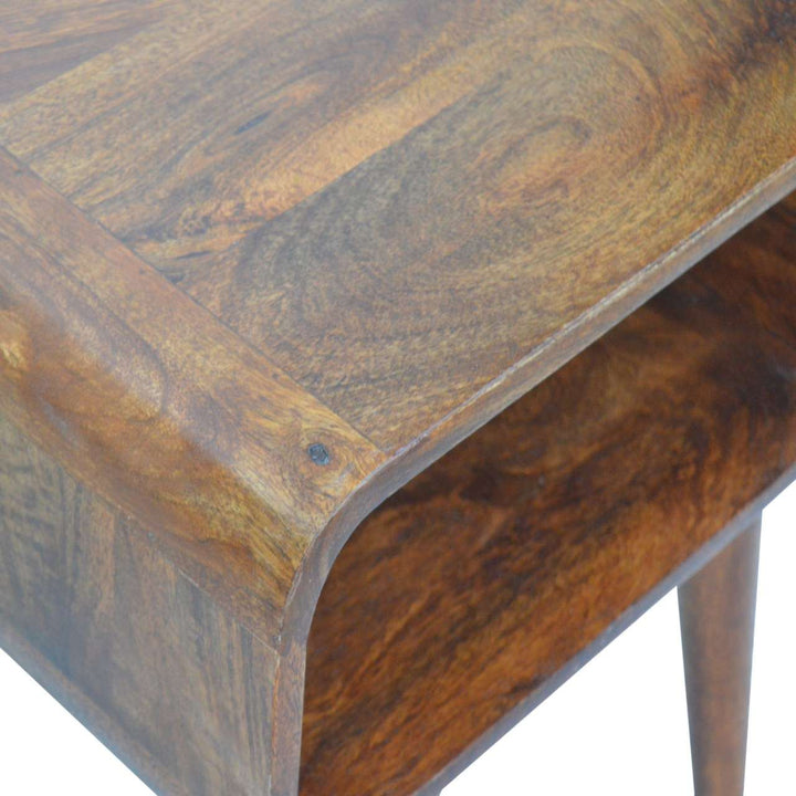 Curved Open Chestnut Bedside - Smiddy Furniture