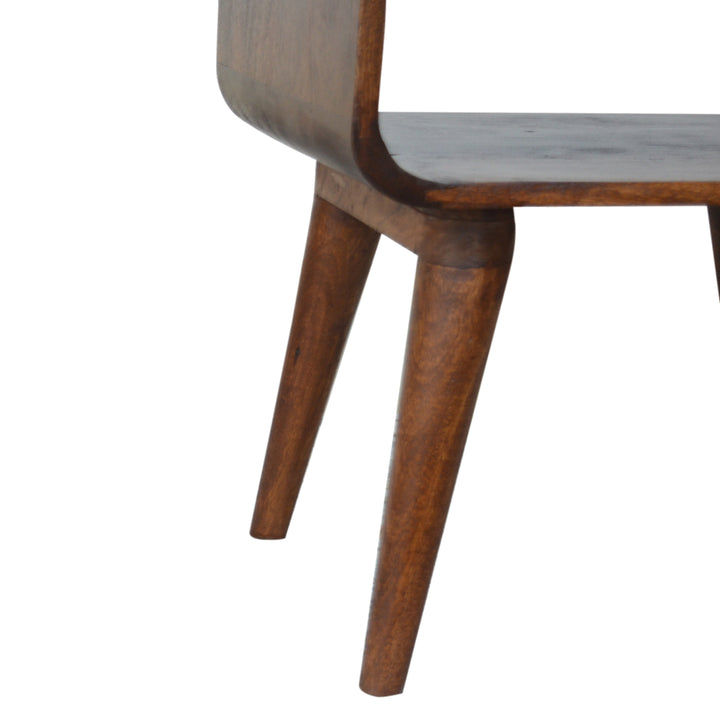 Curved Open Chestnut Bedside - Smiddy Furniture