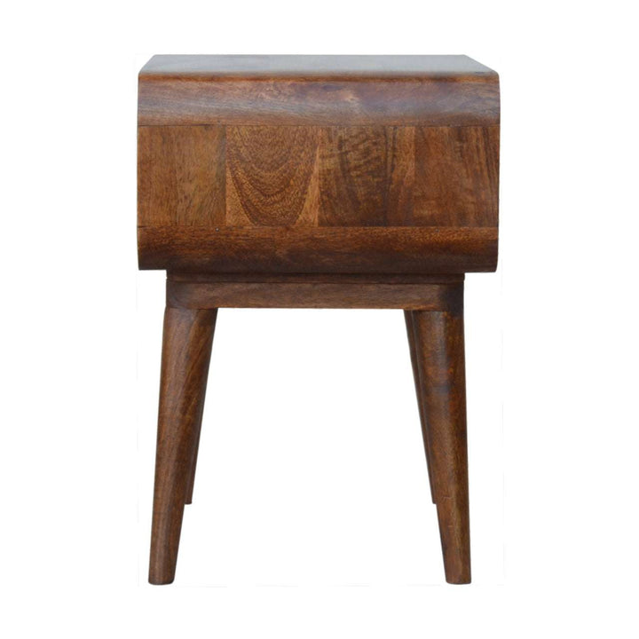 Curved Open Chestnut Bedside - Smiddy Furniture
