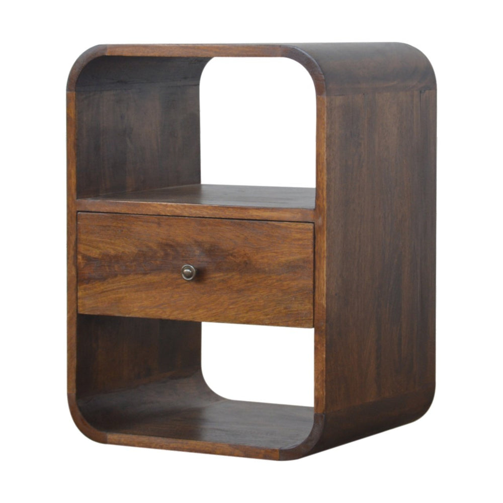 Chestnut Curved Edge Bedside-Smiddy Furniture