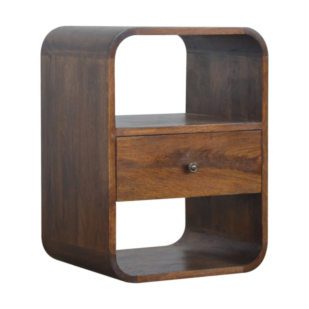 Chestnut Curved Edge Bedside-Smiddy Furniture