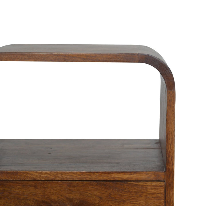 Chestnut Curved Edge Bedside-Smiddy Furniture