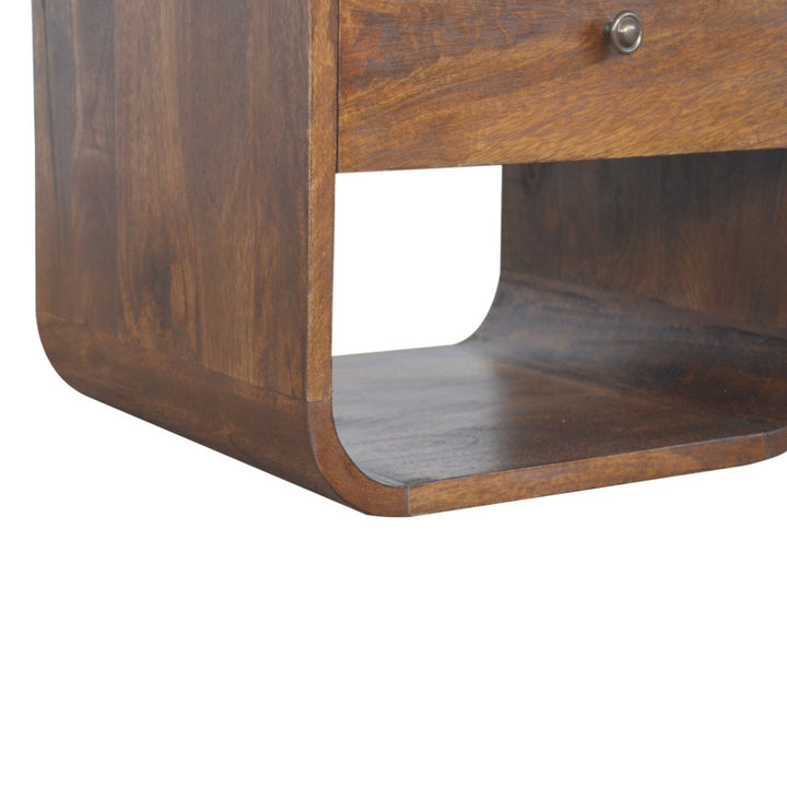 Chestnut Curved Edge Bedside-Smiddy Furniture