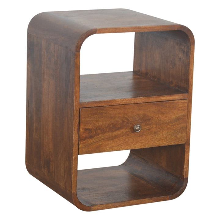 Chestnut Curved Edge Bedside-Smiddy Furniture
