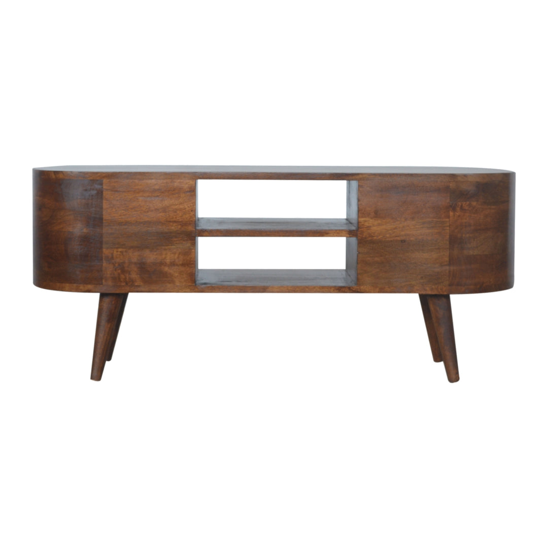 Chestnut Rounded Entertainment Unit-Smiddy Furniture