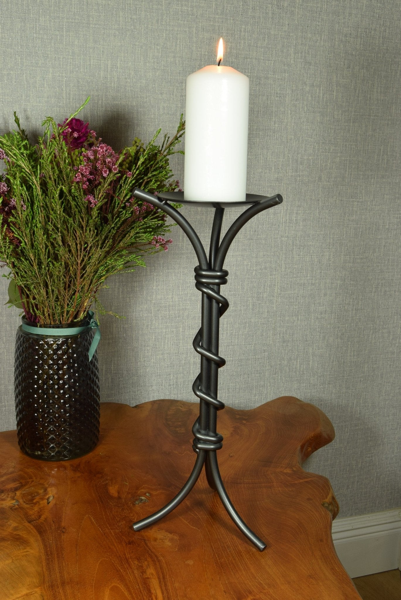 Twist Wrought Iron Candlestick - Smiddy Furniture front view
