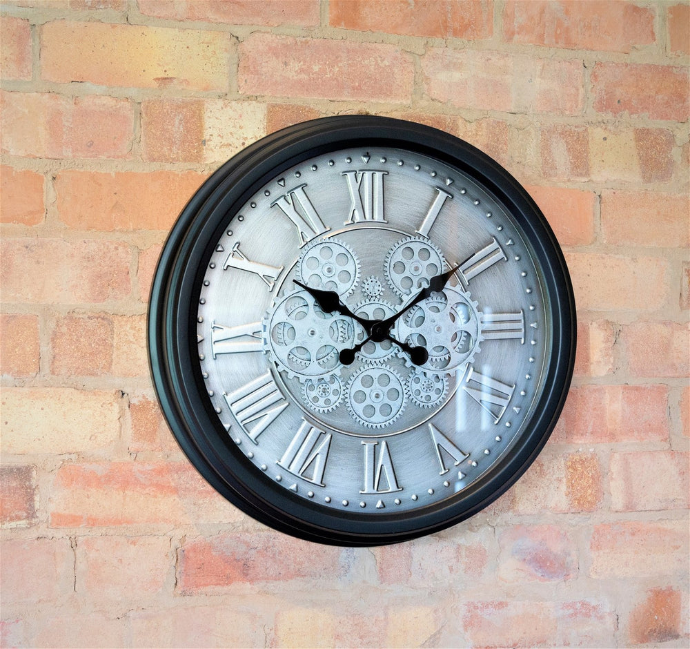 Moving Gear Clock with Roman Numerals - Smiddy Furniture-2