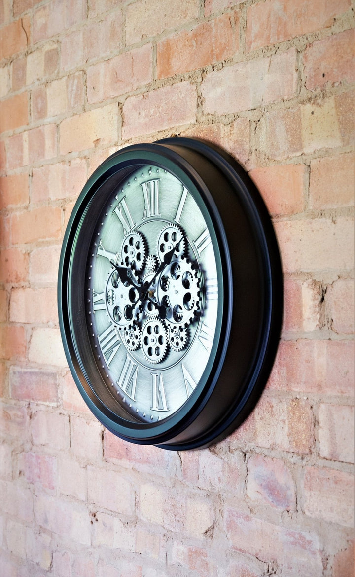Moving Gear Clock with Roman Numerals - Smiddy Furniture-3