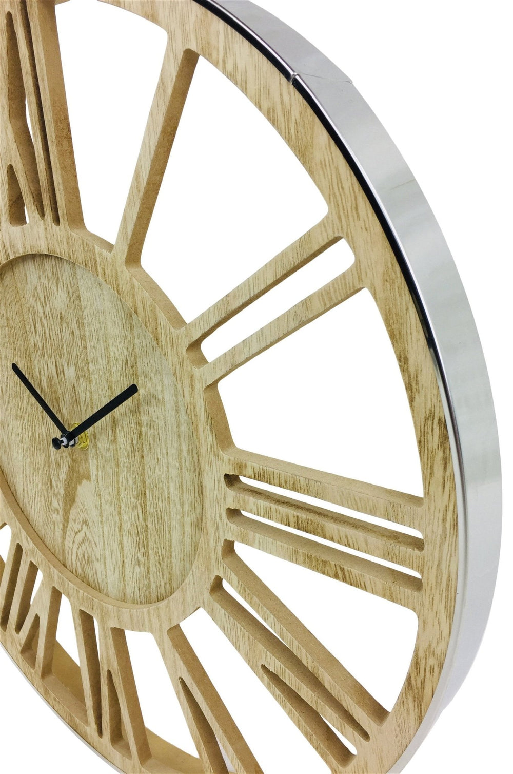 Wooden Silver Clock 40cm - Smiddy Furniture-2