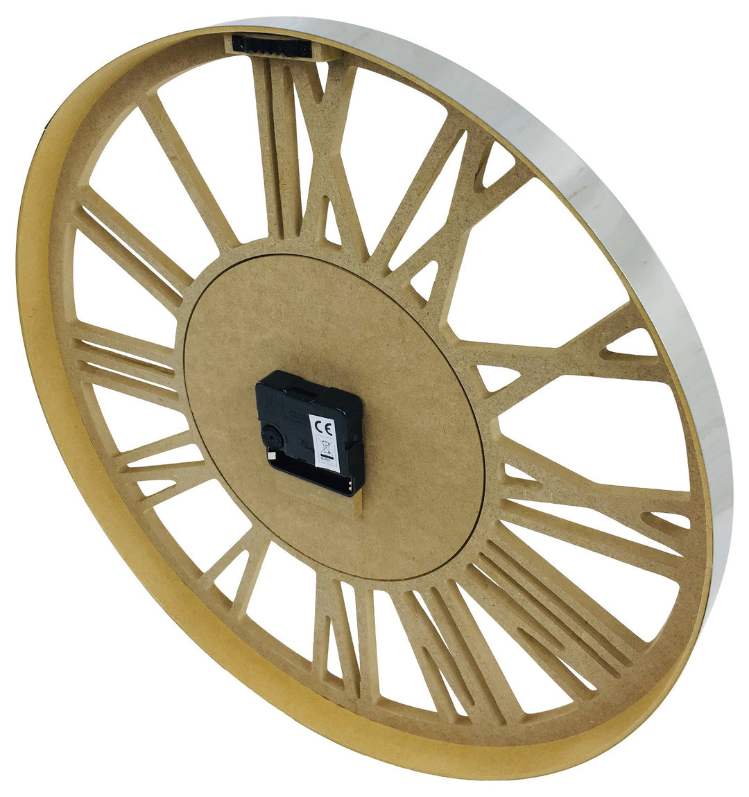 Wooden Silver Clock 40cm - Smiddy Furniture-3