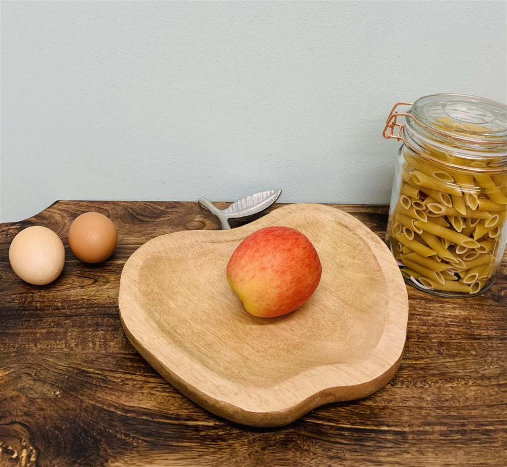Wooden Apple Designed Tray with Silver Leaf - Small - Smiddy Furniture-2