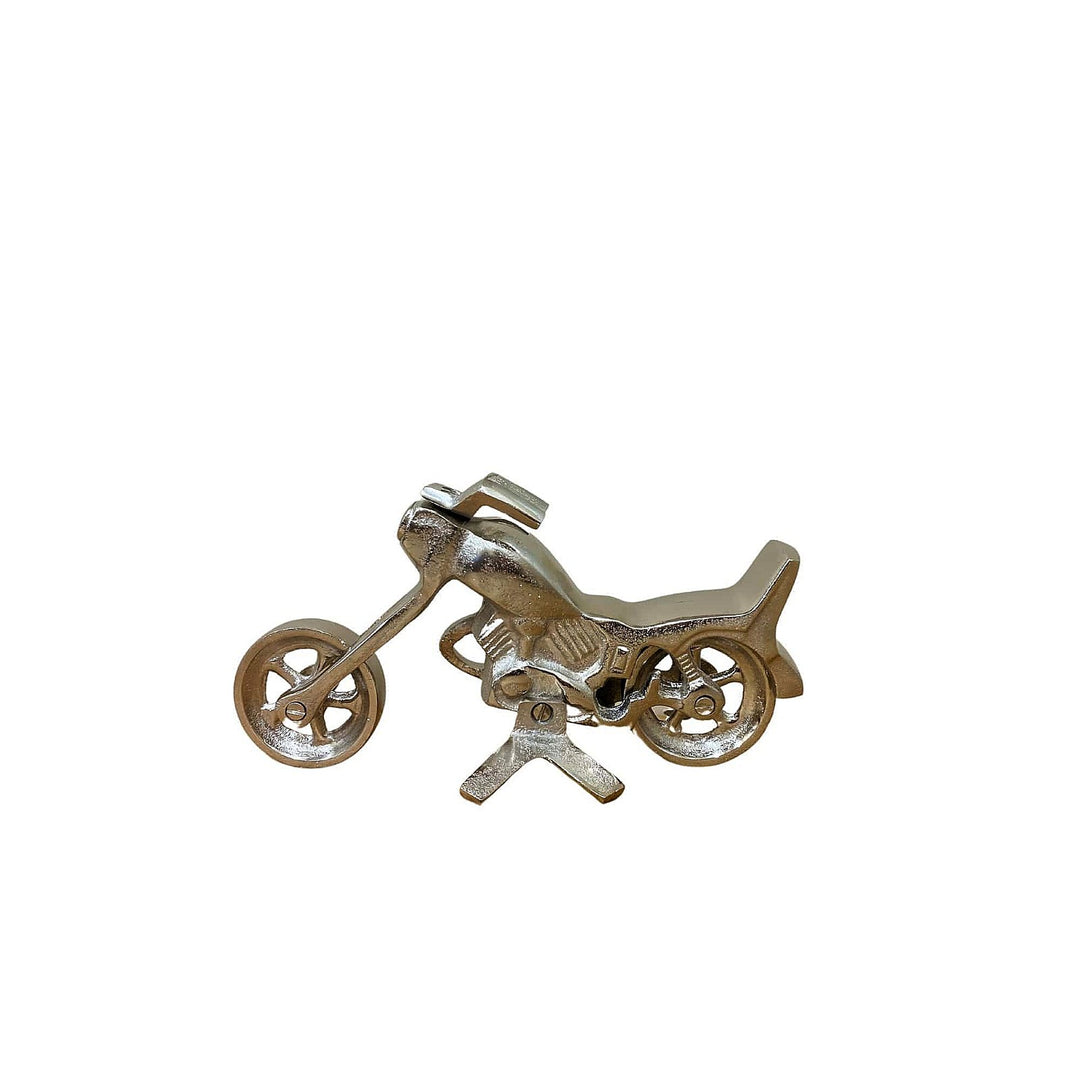 Silver Aluminium Motorcycle Ornament - Smiddy Furniture-1