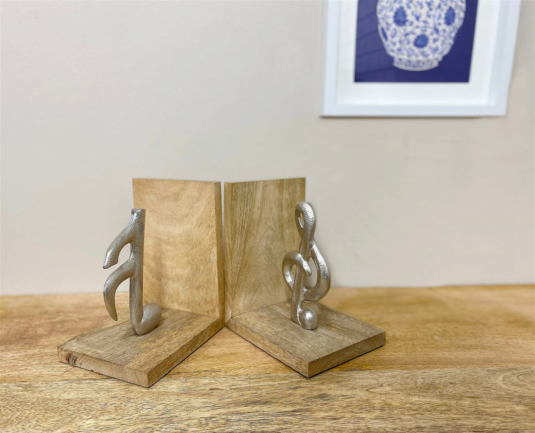 Set of Two Musical Note Bookends-Smiddy Furniture