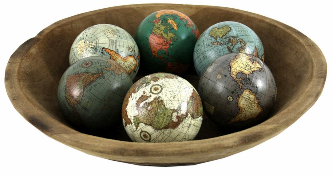 Set of 6 x 3 Inch Decorative Globes In Assorted Colours - Smiddy Furniture-2