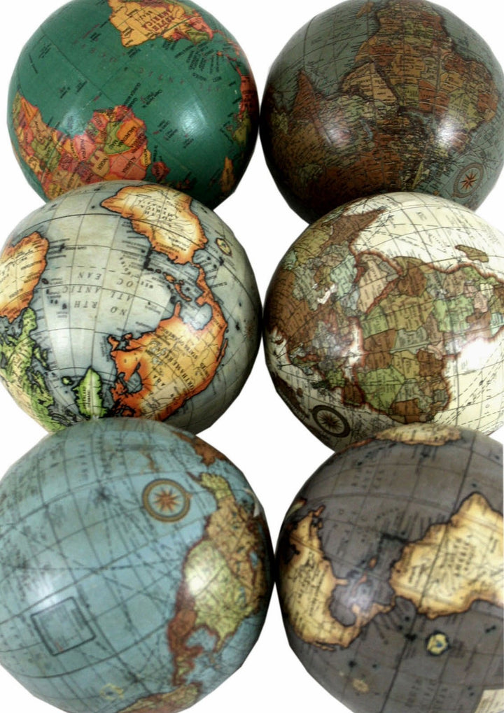 Set of 6 x 3 Inch Decorative Globes In Assorted Colours - Smiddy Furniture-1