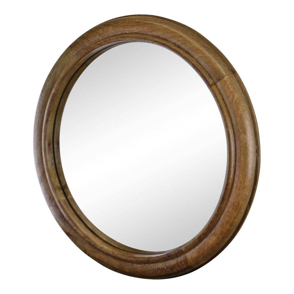 Mango Wood Circular Wall Mirror, 53cm - Smiddy Furniture-2