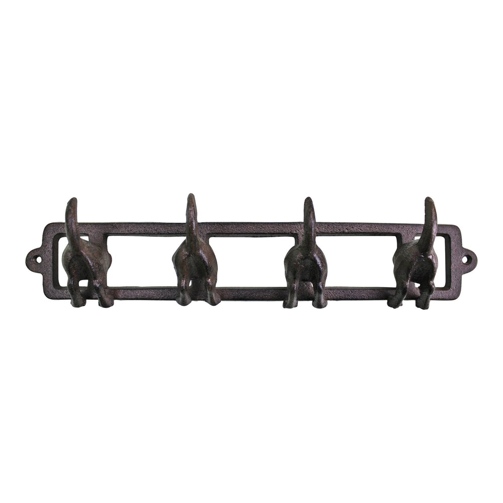 Rustic Cast Iron Wall Hooks, Dogs Tail - Smiddy Furniture-2