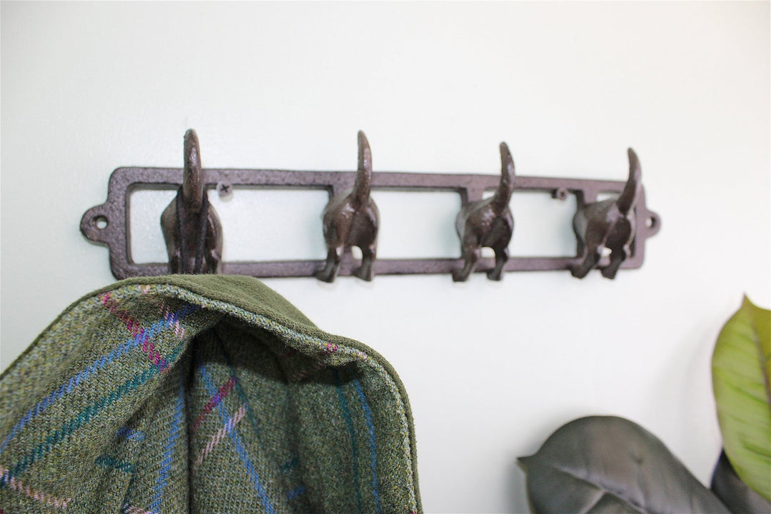 Rustic Cast Iron Wall Hooks, Dogs Tail - Smiddy Furniture-1