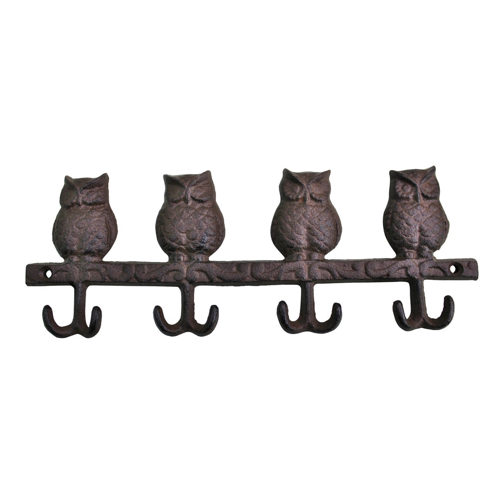 Rustic Cast Iron Wall Hooks, Owls - Smiddy Furniture-2