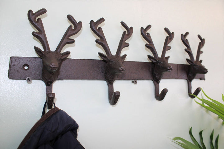 Rustic Cast Iron Wall Hooks, Reindeer - Smiddy Furniture-1