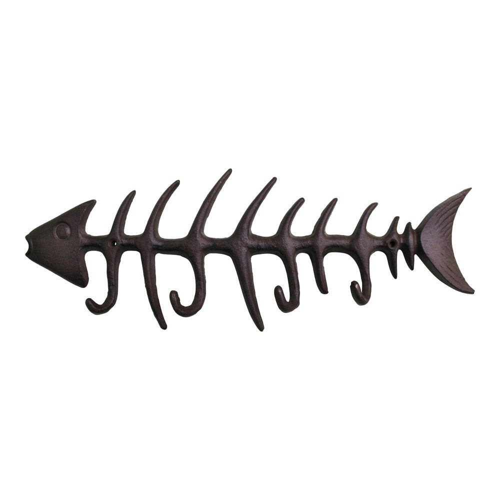 Rustic Cast Iron Wall Hooks, Fish Skeleton - Smiddy Furniture-2