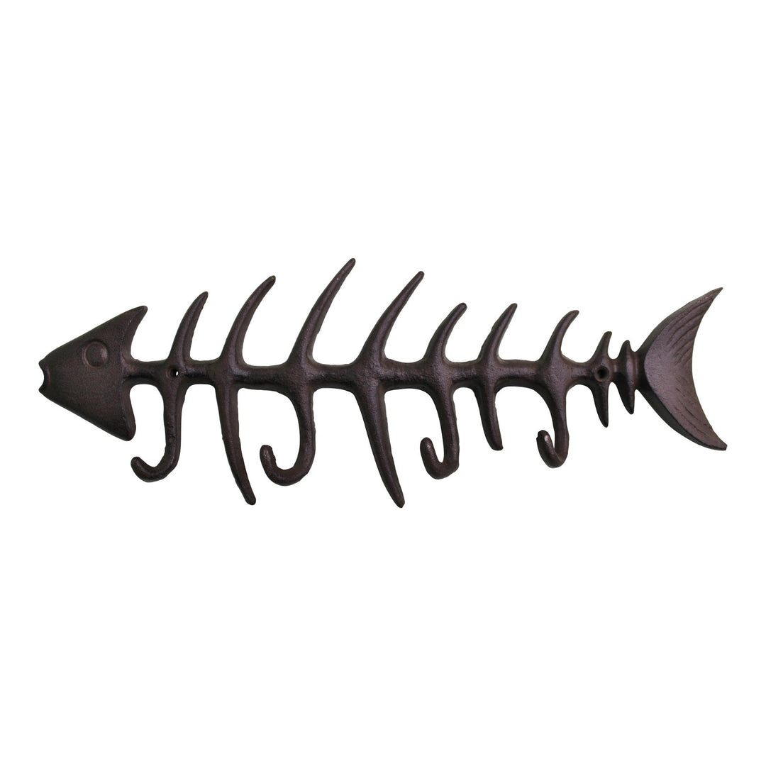 Rustic Cast Iron Wall Hooks, Fish Skeleton-Smiddy Furniture