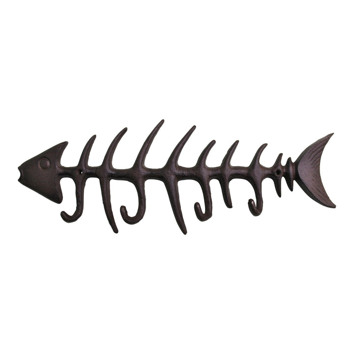 Rustic Cast Iron Wall Hooks, Fish Skeleton-Smiddy Furniture