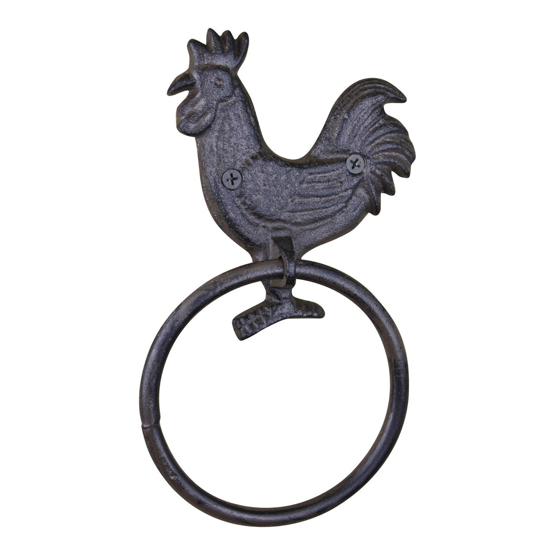 Cast Iron Rustic Towel Ring, Chicken - Smiddy Furniture-1