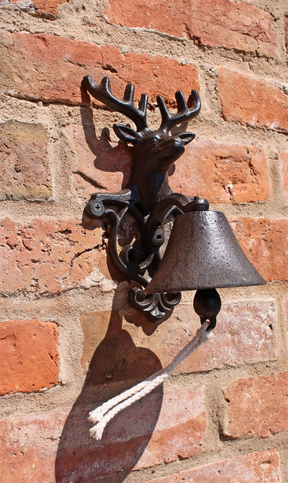 Rustic Cast Iron Wall Bell, Reindeer Bust - Smiddy Furniture-2