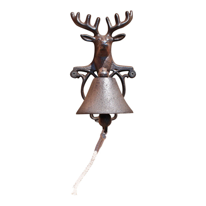 Rustic Cast Iron Wall Bell, Reindeer Bust - Smiddy Furniture-1